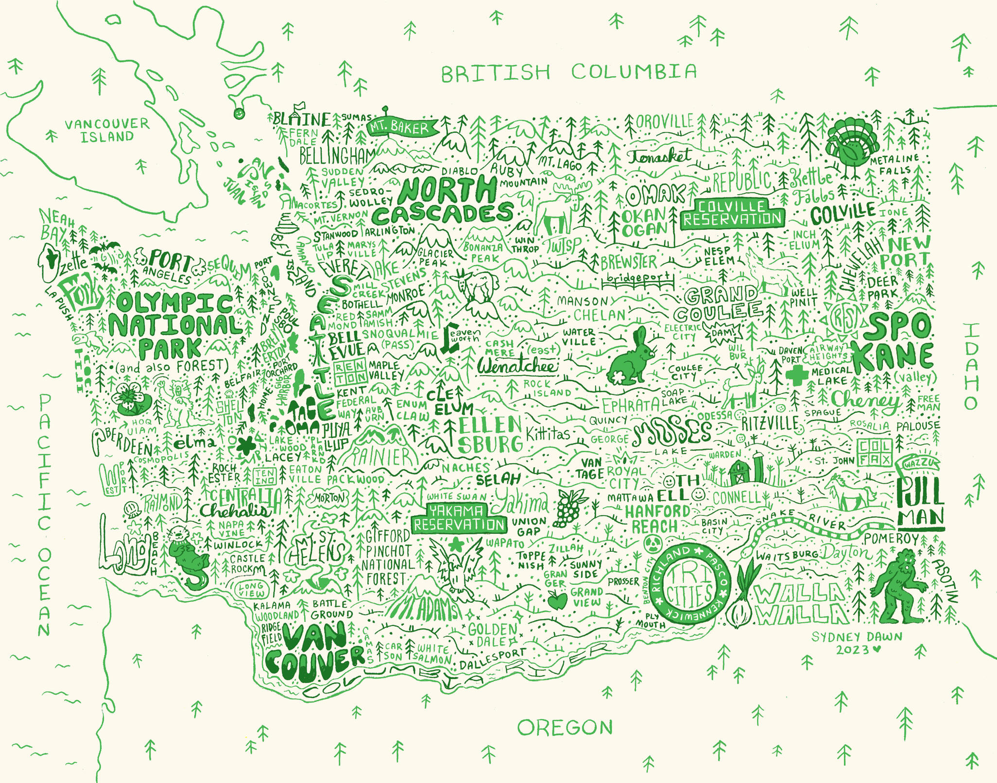 &quot;Typographic Washington,&quot; digital, 2023. Personal Project.